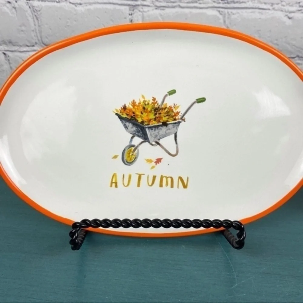 NWT Magenta happy harvest & autumn small oval‎ plates fall
